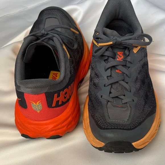 Hoka One One Speedgoat 5 Running Shoes 1123157 Men’s Size 7.5 Flame Gray Orange - Picture 14 of 16